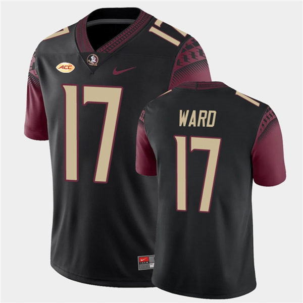 Men's Florida State Seminoles #17 Charlie Ward Nike Black College Football Game Jersey
