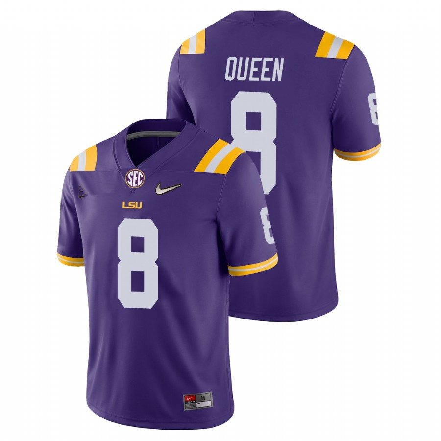 Men's LSU Tigers #8 Patrick Queen Nike Purple College Football Jersey