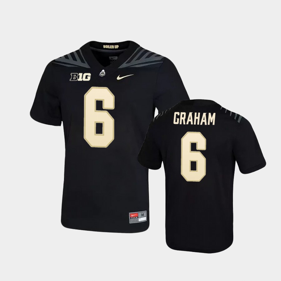 Men's Purdue Boilermakers #6 Jalen Graham Nike Black College Game Football Jersey