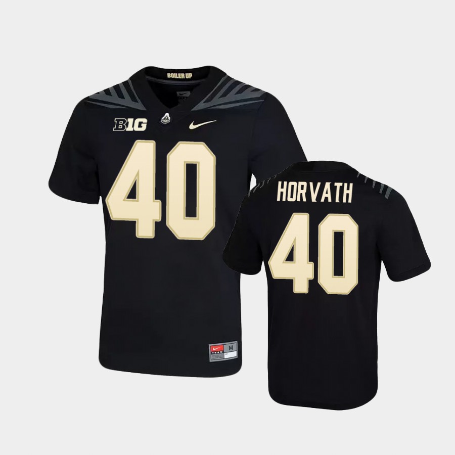 Men's Purdue Boilermakers #40 Zander Horvath Nike Black College Game Football Jersey