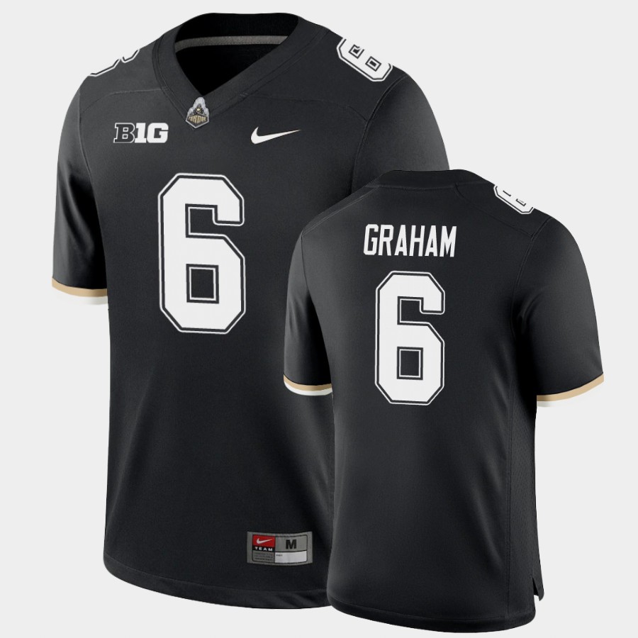 Men's Purdue Boilermakers #6 Jalen Graham Nike Black Throwback Football Jersey