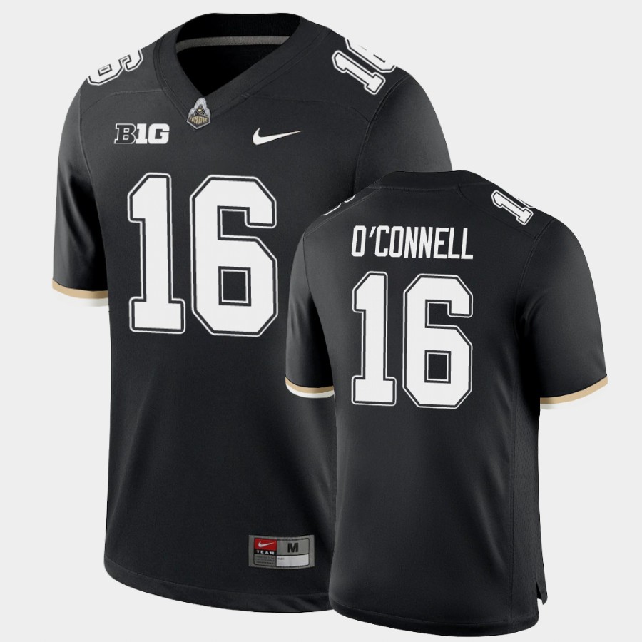 Men's Purdue Boilermakers #16 Aidan O'Connell Nike Black Throwback Football Jersey