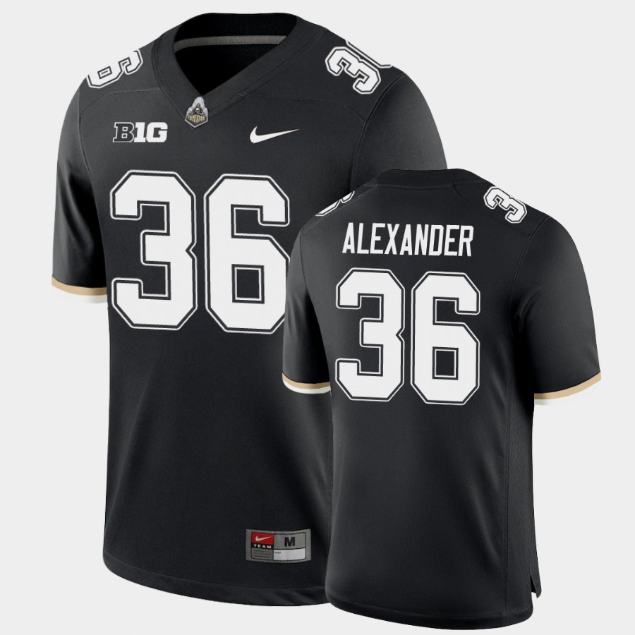 Men's Purdue Boilermakers #36 Jaylan Alexander Nike Black Throwback Football Jersey