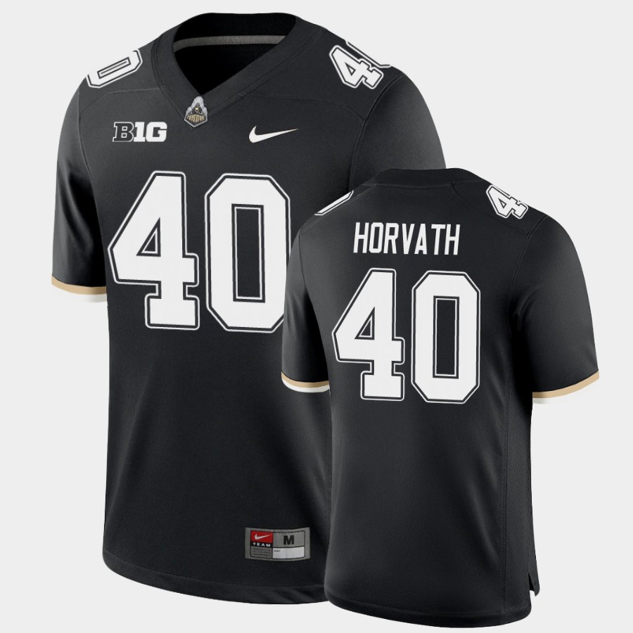 Men's Purdue Boilermakers #40 Zander Horvath Nike Black Throwback Football Jersey