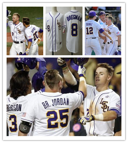 Mens Youth LSU Tigers Custom Nike White LSU College Game Baseball Jersey