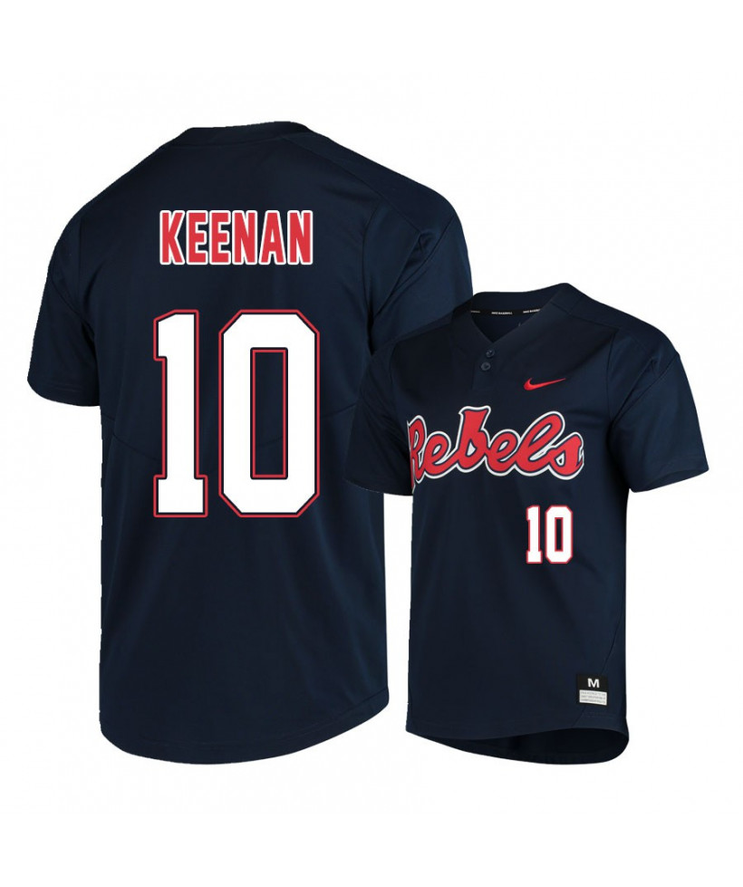 Men's Ole Miss Rebels #10 Tyler Keenan Nike Navy Baseball Jersey