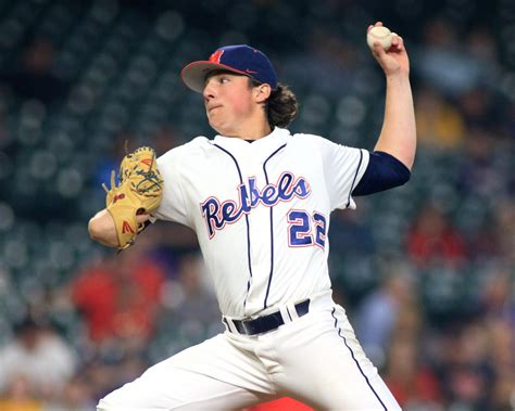 Men's Ole Miss Rebels #22 Ryan Rolison Nike White Pinstripe Baseball Jersey