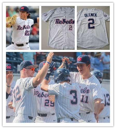 Ole Miss Rebels Custom Nike White Pinstripe Baseball Jersey