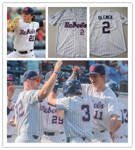 Mens Ole Miss Rebels Custom Anthony Servideo Anthony Alford Doug Nikhazy Aaron Barrett Lance Lynn Nike White Pinstripe Baseball Jersey