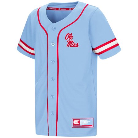 Men's Ole Miss Rebels Custom Special Edition Light Blue Baseball Jersey