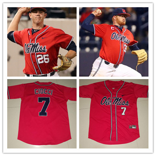 Ole Miss Rebels Custom Diamond Nike Red Baseball Jersey