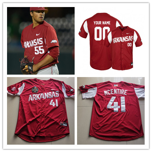 Mens Youth Arkansas Razorbacks Custom Nike Cardinal Baseball Jersey