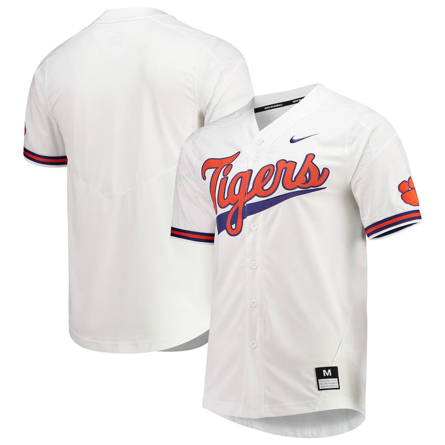 Men's Clemson Tigers Nike White College Baseball Jersey