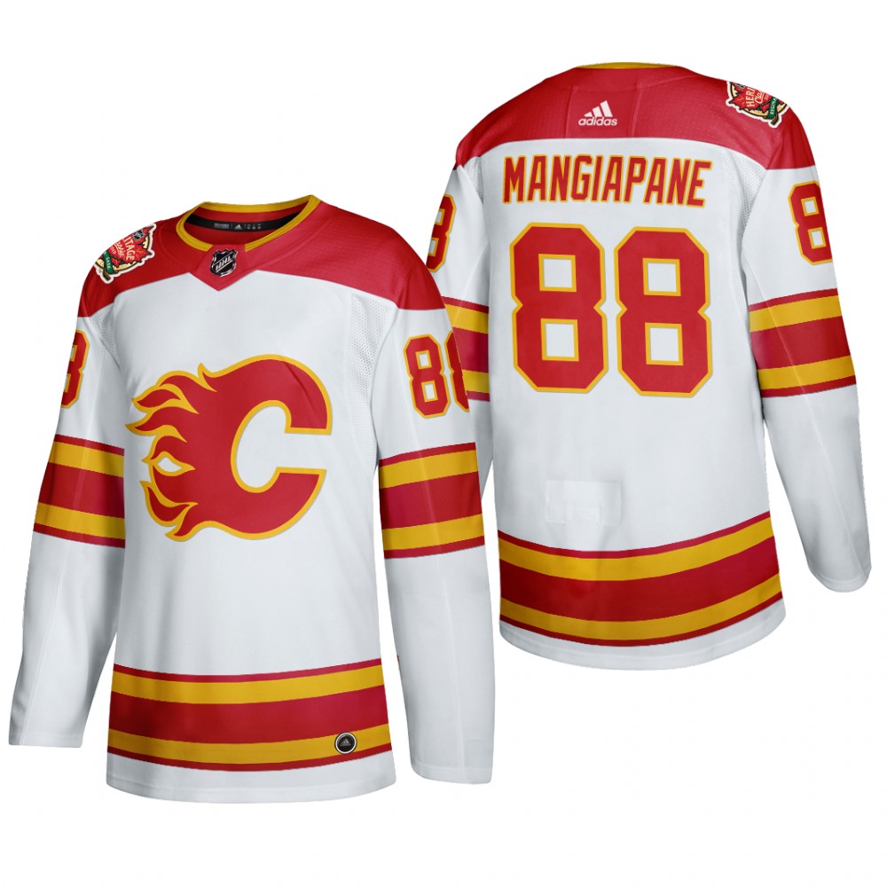 Men's Calgary Flames #88 Andrew Mangiapane Adidas White 2019-20 Heritage Classic Jersey