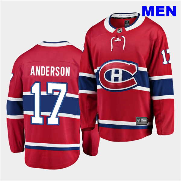 Men's Montreal Canadiens #17 Josh Anderson adidas Home Red Jersey