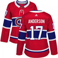 Womens Montreal Canadiens #17 Josh Anderson adidas Home Red Jersey
