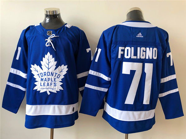 Men's Toronto Maple Leafs #71 Nick Foligno adidas Home Blue Player Jersey