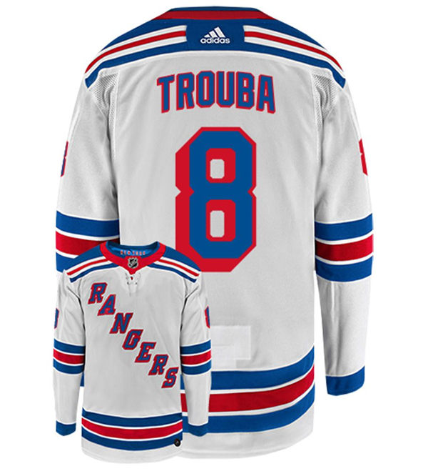 Mens New York Rangers #8 Jacob Trouba Adidas White Away Jersey 