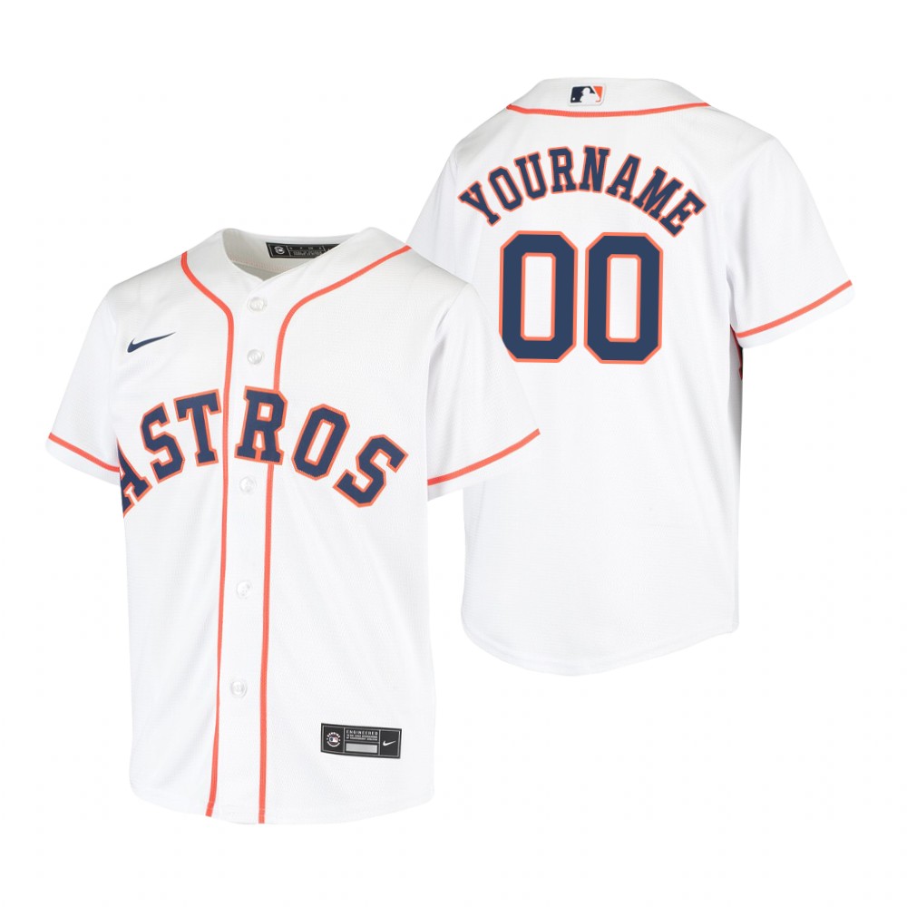 Youth Houston Astros Custom Nike White Home Jersey