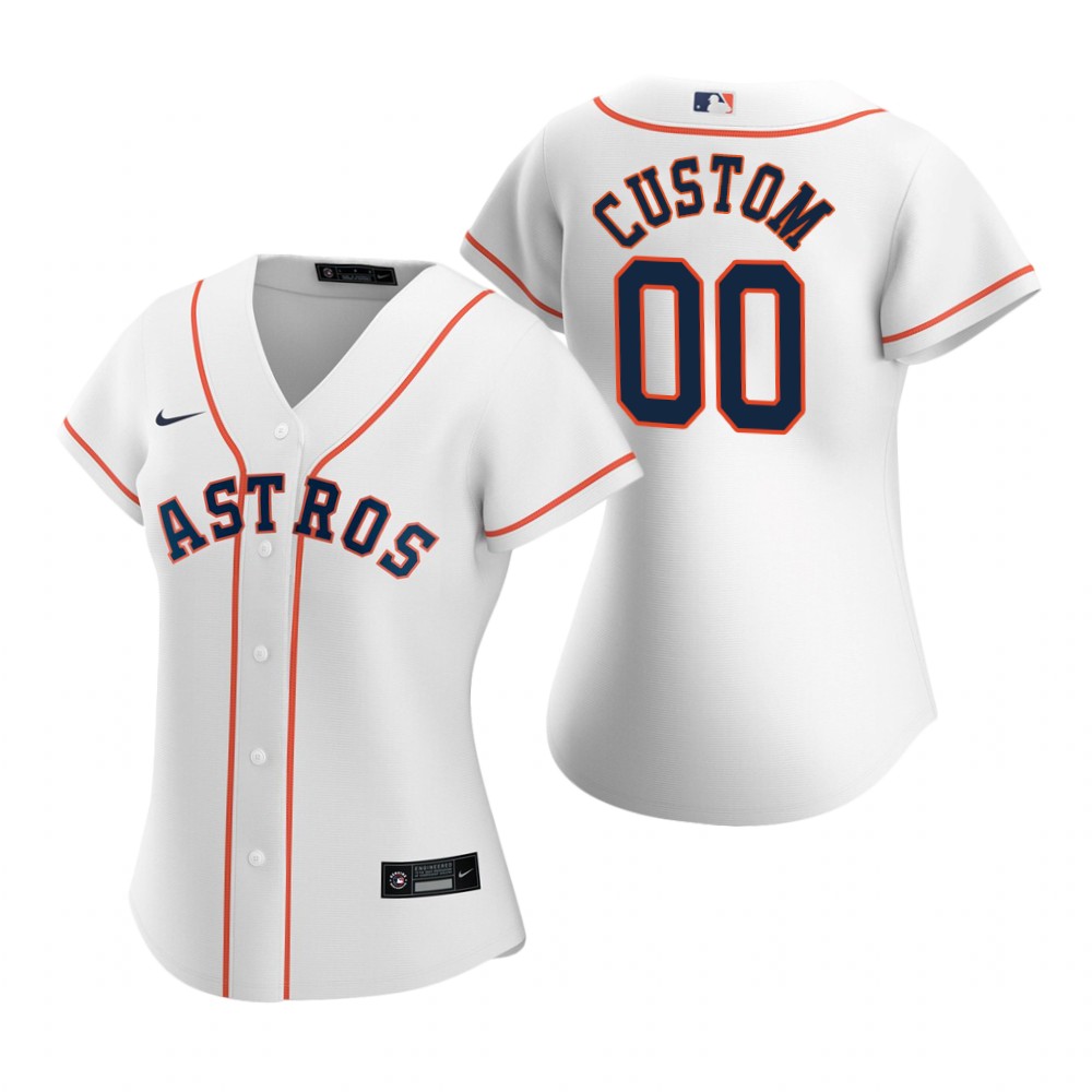 Women's Houston Astros Custom Nike White Home Jersey