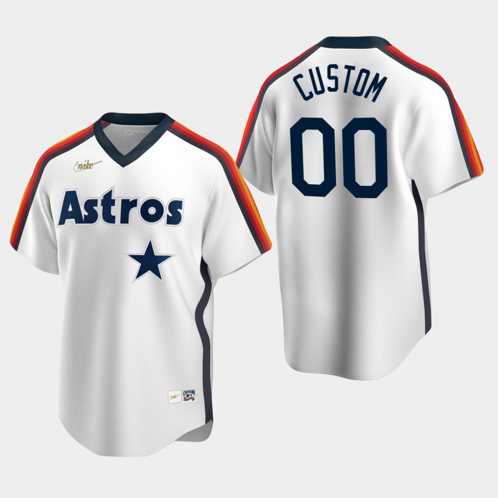 Men's Houston Astros Custom Nike White Cooperstown Collection Jersey