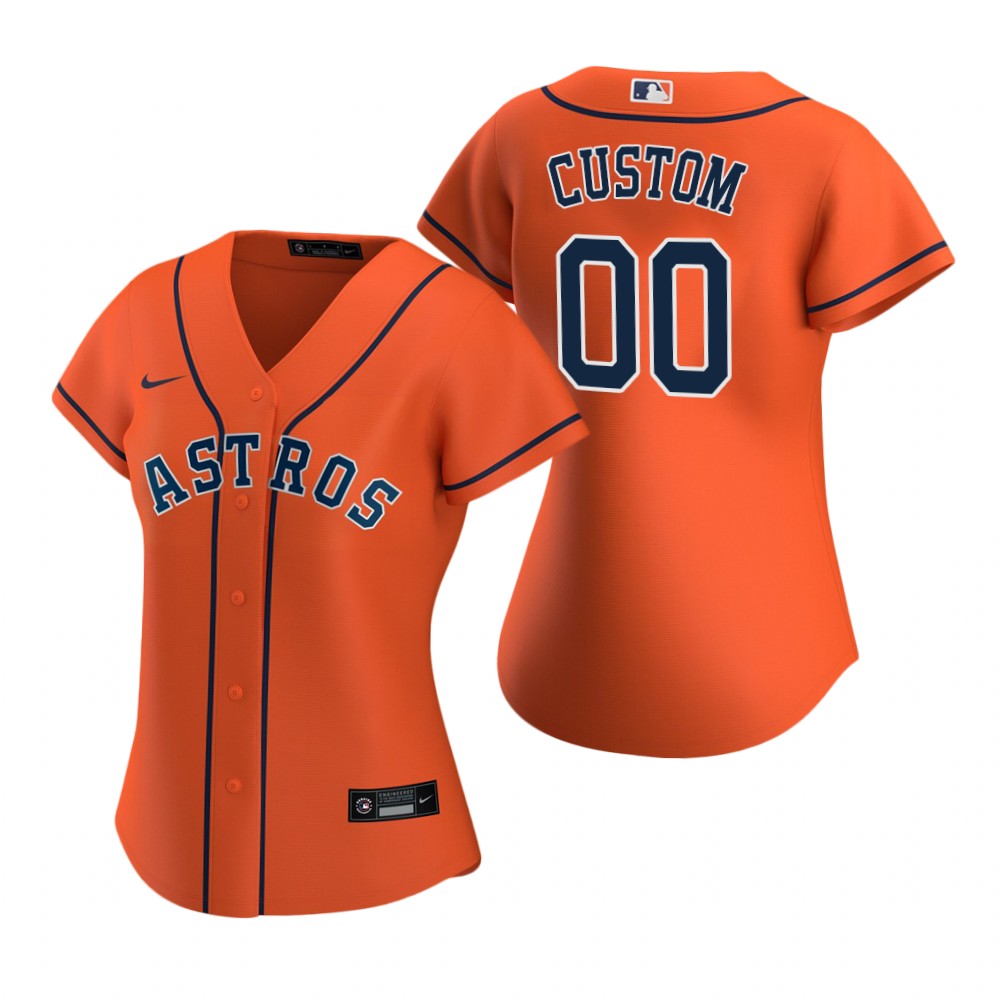 Womens Houston Astros Custom Nolan Ryan Jeff Bagwell Roy Oswalt Craig Biggio Nike Orange Jersey