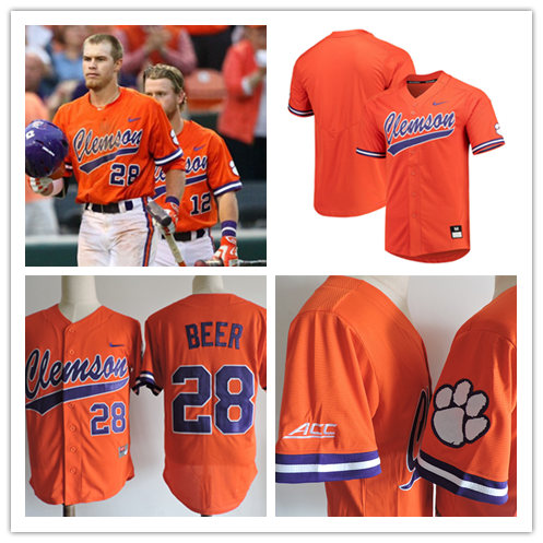 Men's Clemson Tigers Custom Nike Orange College Baseball Jersey