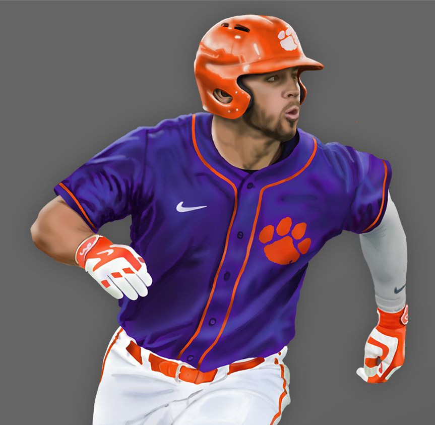 Men's Clemson Tigers Custom Nike Purple Retro Throwback Baseball Jersey