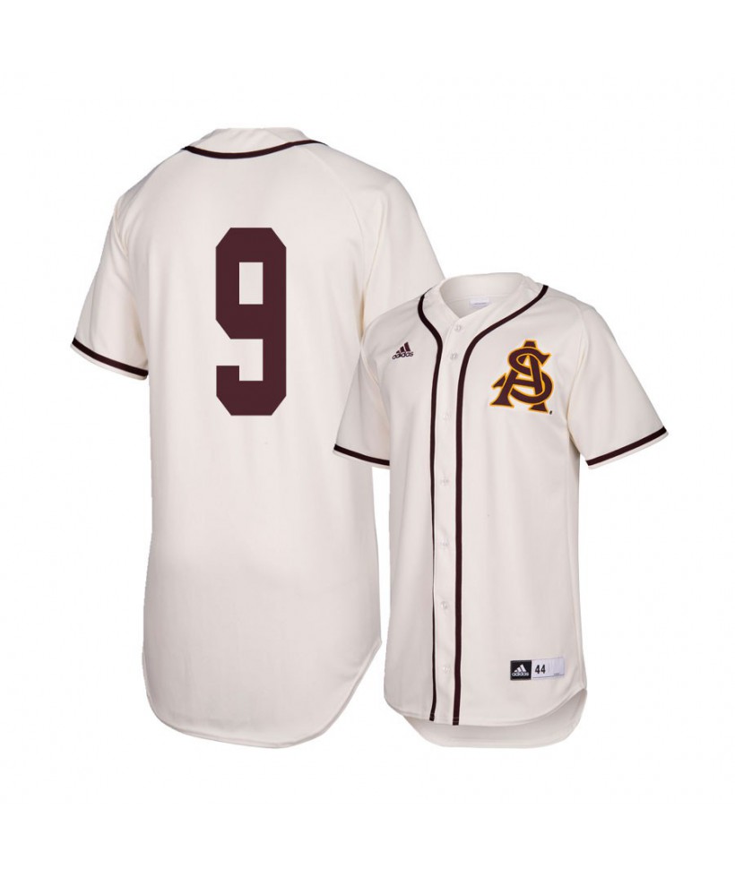 Men's Arizona State Sun Devils #9 Sam Ferri White Baseball Jersey