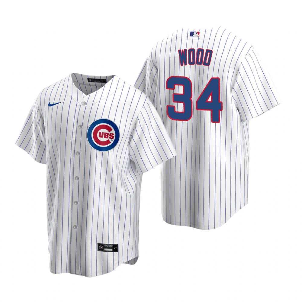 Men's  Chicago Cubs Retired Player #34  Kerry Wood Nike White Cool Base Jersey