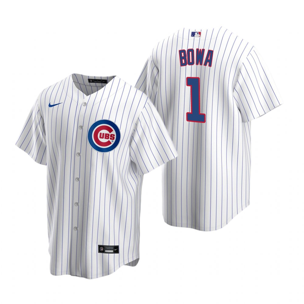 Men's  Chicago Cubs Retired Player #1 Larry Bowa Nike White Cool Base Jersey
