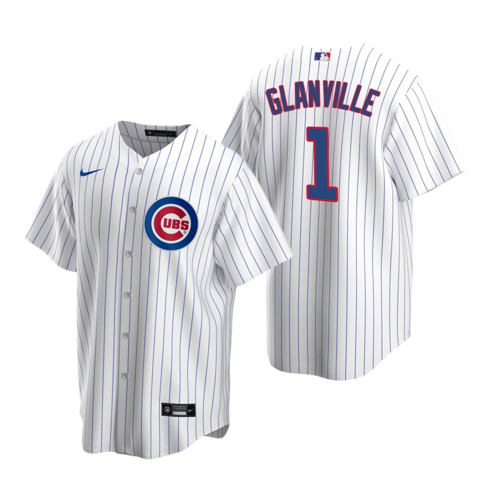 Men's  Chicago Cubs Retired Player #1 Doug Glanville Nike White Cool Base Jersey