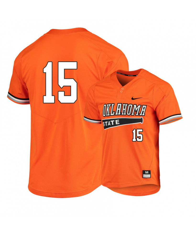 Men's Oklahoma State Cowboys #15 Cade Cabbiness Nike Orange Pullover  Baseball Jersey