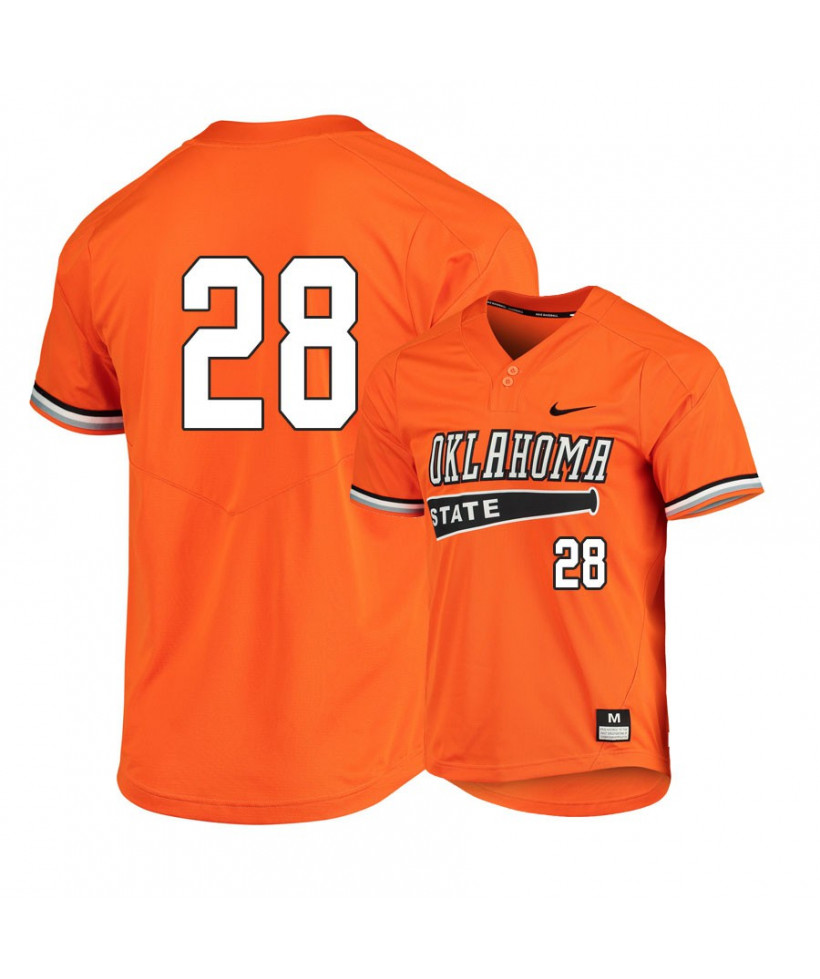 Men's Oklahoma State Cowboys #28 Caeden Trenkle Nike Orange Pullover  Baseball Jersey