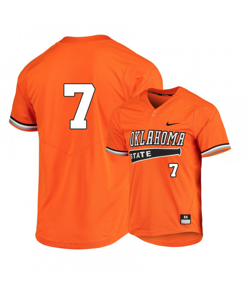 Men's Oklahoma State Cowboys #7 Max Hewitt Nike Orange Pullover  Baseball Jersey