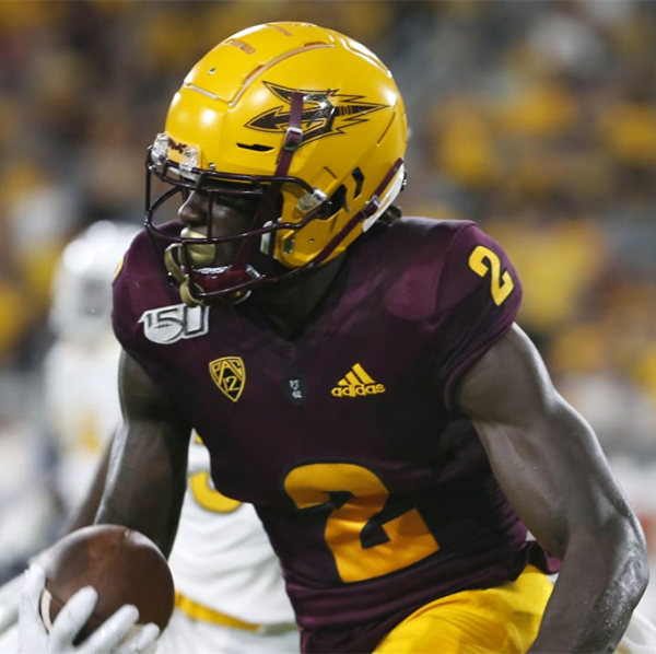 Men's Arizona State Sun Devils #2 Brandon Aiyuk adidas 2020 Maroon Gold College Football Jersey