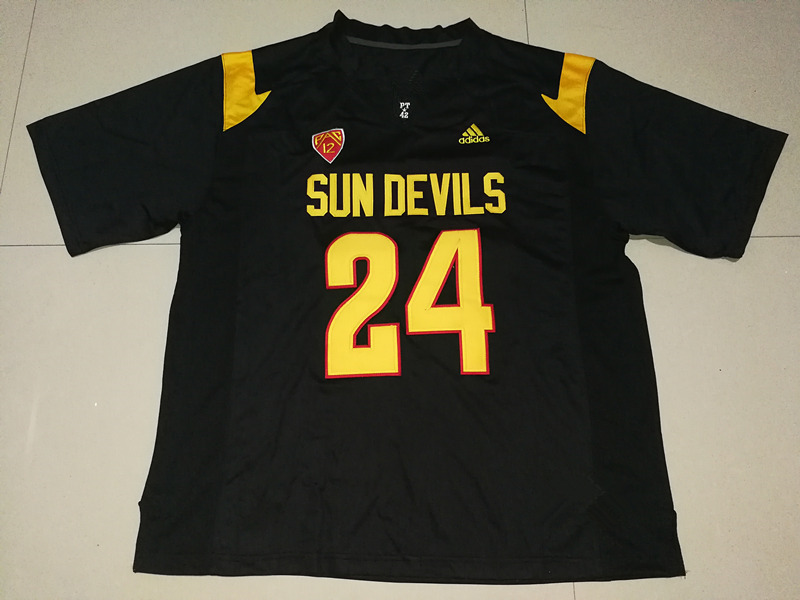 Men's Arizona State Sun Devils #24 Chase Lucas adidas Black College Football Jersey