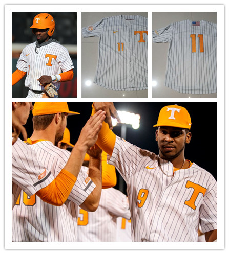 Men's Youth Tennessee Volunteers Custom Nike White Pinstripe Baseball Jersey