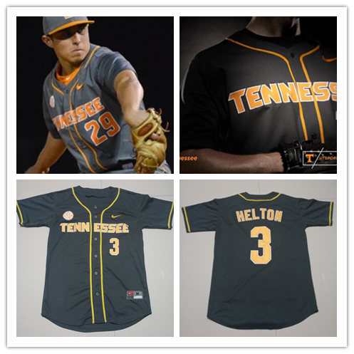 Mens Youth Tennessee Volunteers Custom Nike Grey button Baseball Jersey