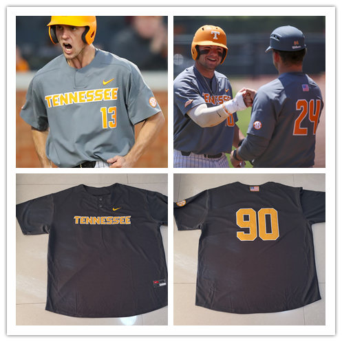 Mens Youth Tennessee Volunteers Custom Nike Grey Pullover College Baseball Jersey