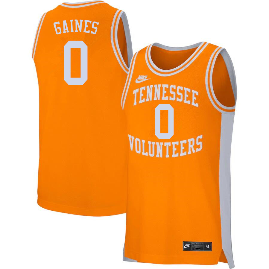 Men's Tennessee Volunteers #0 Davonte Gaines Nike 2020 Orange Retro College Basketball Jersey
