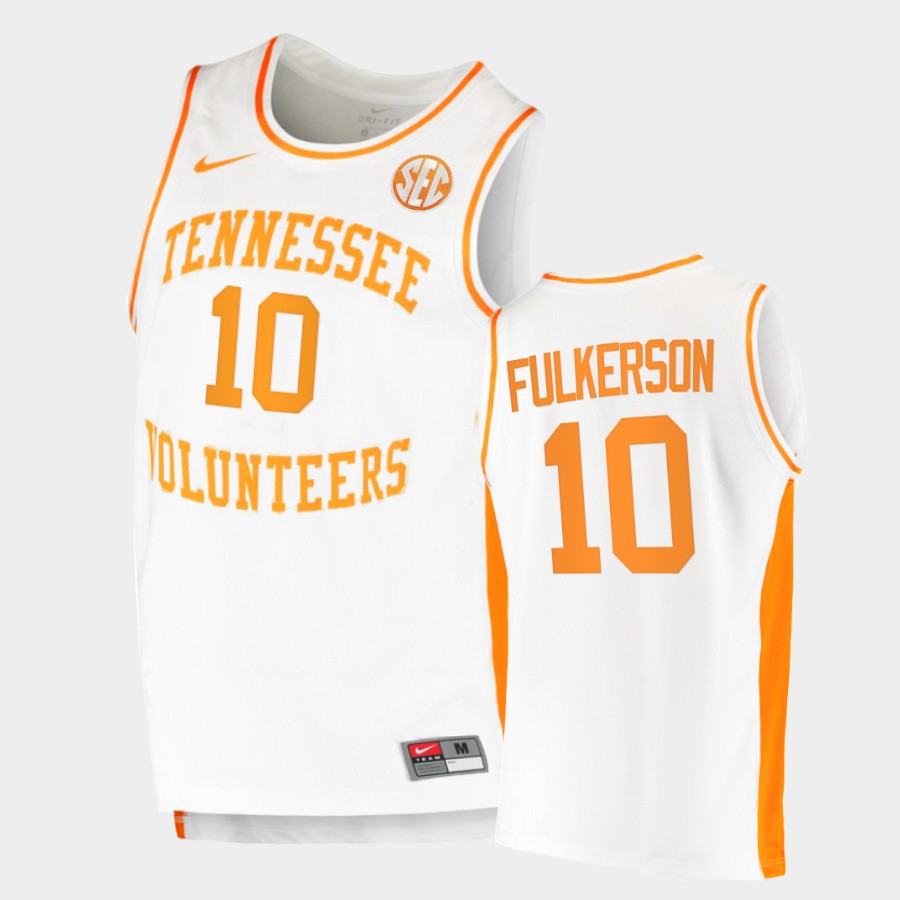 Men's Tennessee Volunteers #10 John Fulkerson Nike 2020 White Retro College Basketball Jersey
