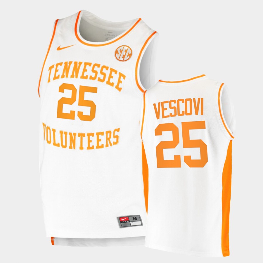 Men's Tennessee Volunteers #25 Santiago Vescovi Nike 2020 White Retro College Basketball Jersey