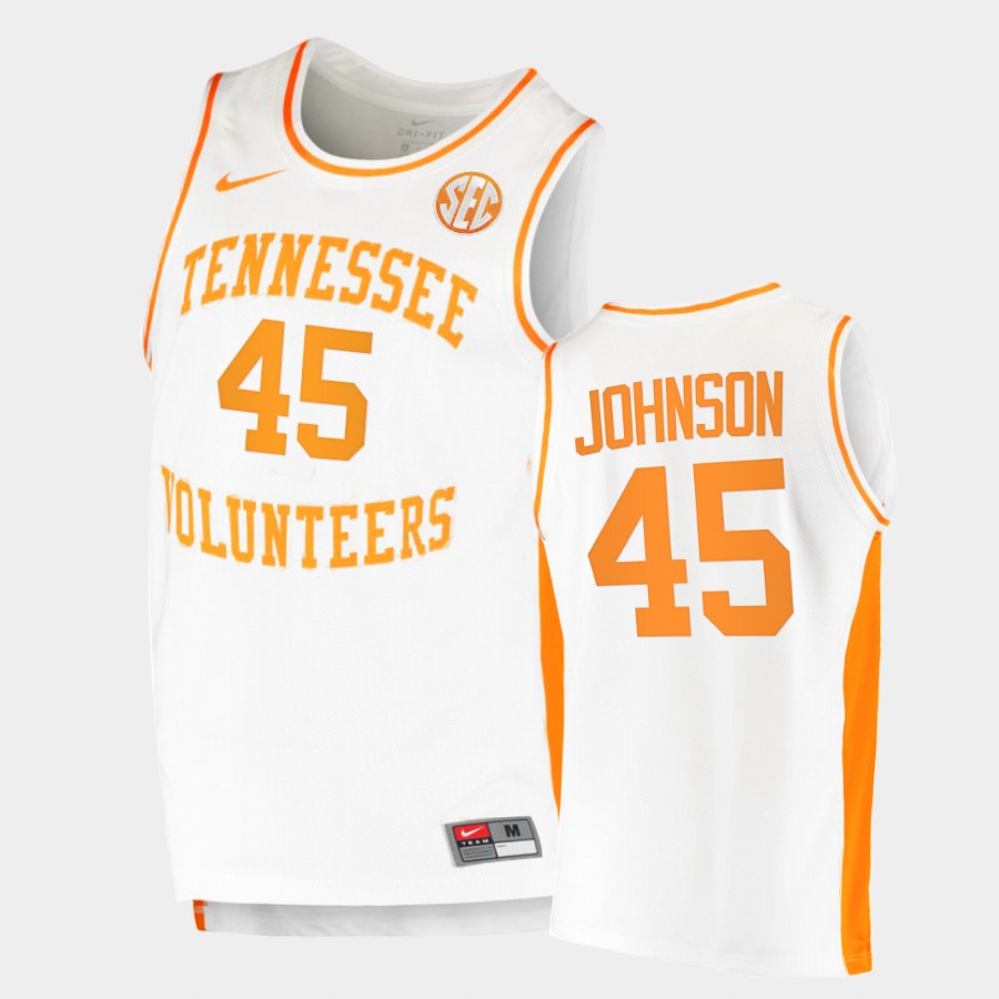 Men's Tennessee Volunteers #45 Keon Johnson Nike 2020 White Retro College Basketball Jersey
