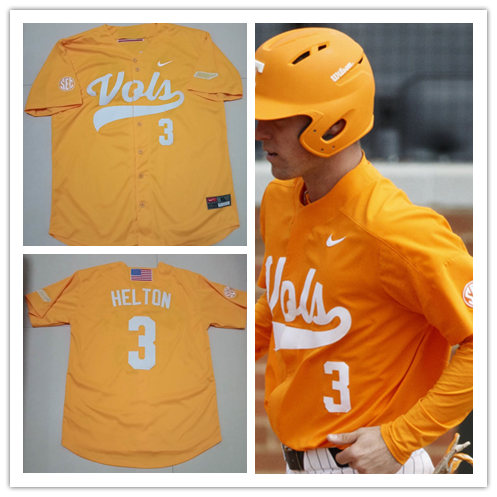 Men's Tennessee Volunteers #3 Todd Helton Nike Orange Vols College Baseball Jersey