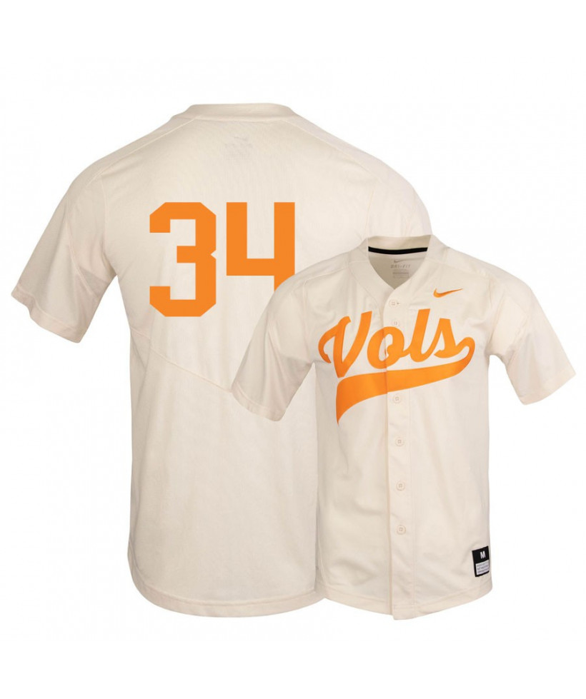  Nike Tennessee Volunteers 34 Garrett Crochet Elite White Baseball Jersey