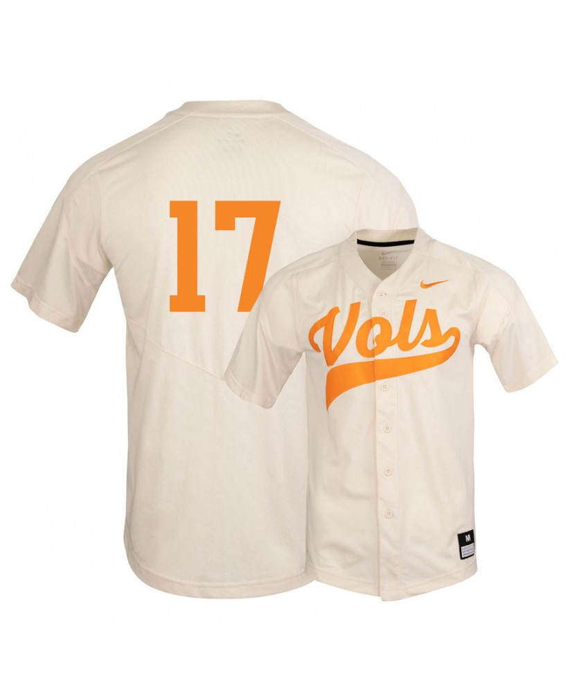 Nike Tennessee Volunteers #17 Connor Pavolony Elite White Baseball Jersey