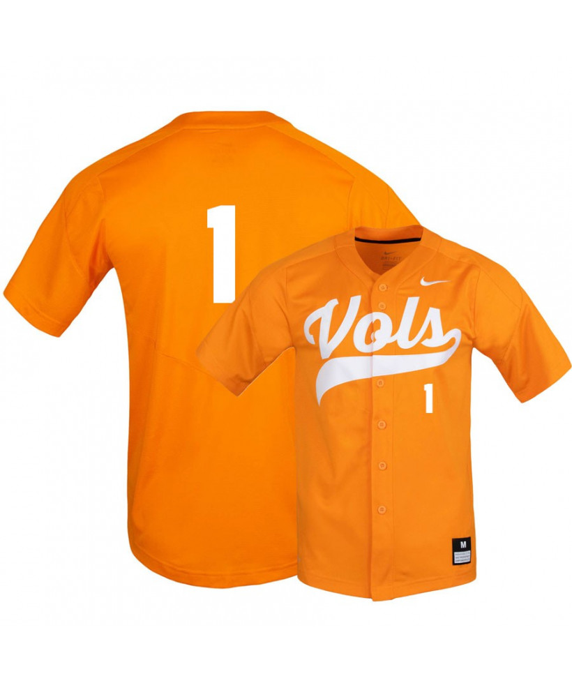 Tennessee Volunteers #1 Drew Gilbert 2022 Diamond Nike Orange Vols College Baseball Game Jersey 