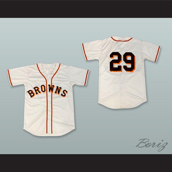 Mens St. Louis Browns #29 Satchel Paige White Stripes MITCHELL & NESS Cooperstown Throwback Baseball Jersey 