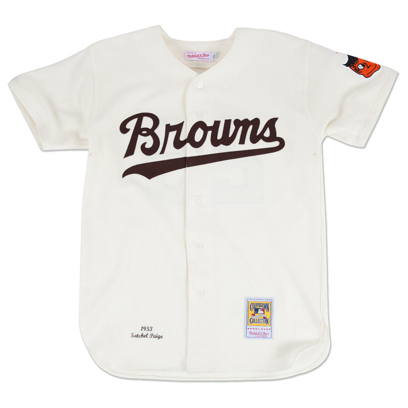 Men's St. Louis Browns Custom  1953 White MITCHELL & NESS Cooperstown Throwback Jersey